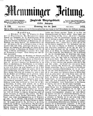 Memminger Zeitung Sonntag 14. Juni 1874