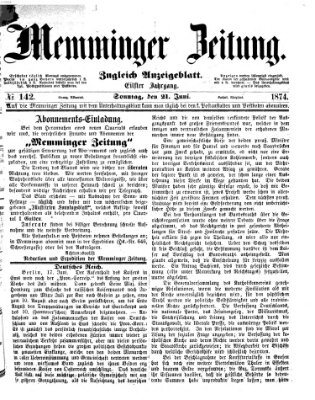 Memminger Zeitung Sonntag 21. Juni 1874