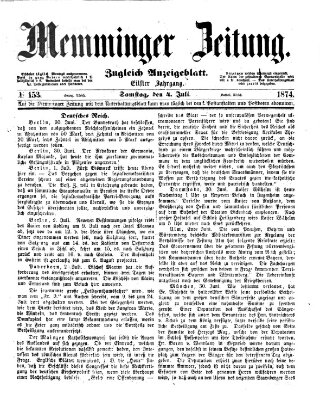 Memminger Zeitung Samstag 4. Juli 1874