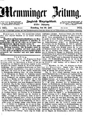 Memminger Zeitung Samstag 18. Juli 1874