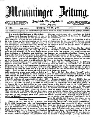 Memminger Zeitung Dienstag 28. Juli 1874