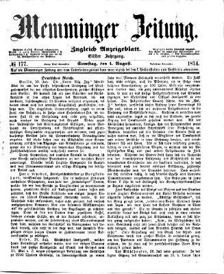 Memminger Zeitung Samstag 1. August 1874