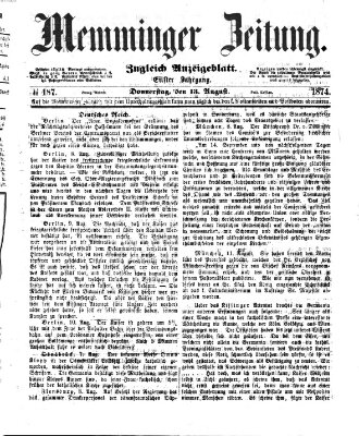 Memminger Zeitung Donnerstag 13. August 1874