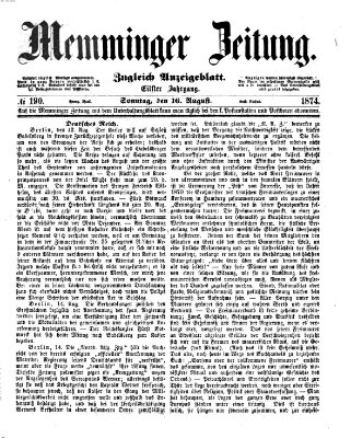 Memminger Zeitung Sonntag 16. August 1874