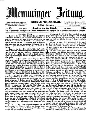 Memminger Zeitung Dienstag 18. August 1874