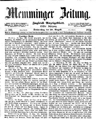 Memminger Zeitung Donnerstag 20. August 1874