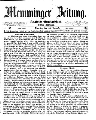 Memminger Zeitung Samstag 22. August 1874