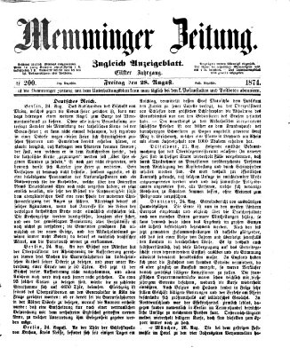 Memminger Zeitung Freitag 28. August 1874