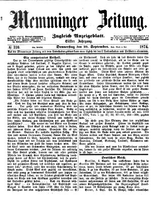 Memminger Zeitung Donnerstag 10. September 1874