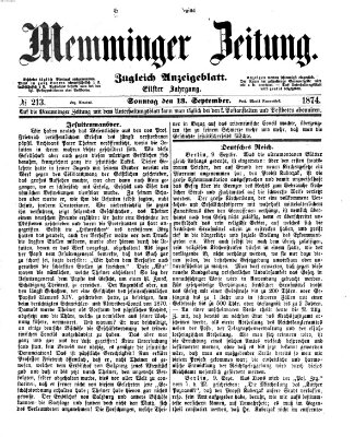 Memminger Zeitung Sonntag 13. September 1874