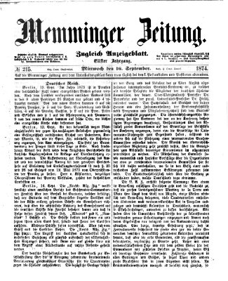 Memminger Zeitung Mittwoch 16. September 1874