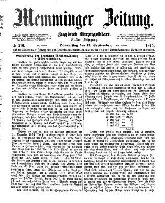 Memminger Zeitung Donnerstag 17. September 1874