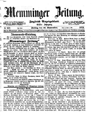 Memminger Zeitung Freitag 18. September 1874