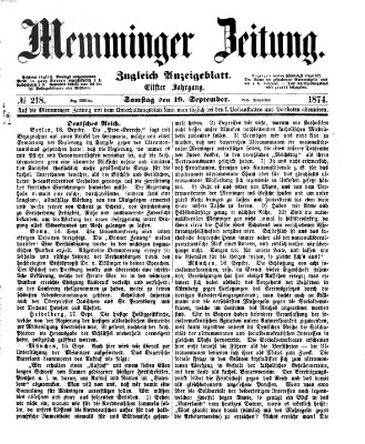 Memminger Zeitung Samstag 19. September 1874