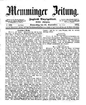 Memminger Zeitung Donnerstag 24. September 1874