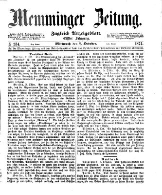 Memminger Zeitung Mittwoch 7. Oktober 1874