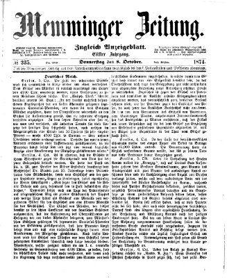 Memminger Zeitung Donnerstag 8. Oktober 1874