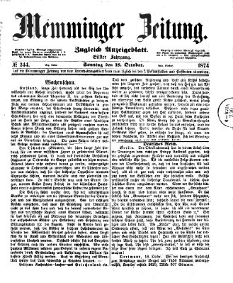 Memminger Zeitung Sonntag 18. Oktober 1874