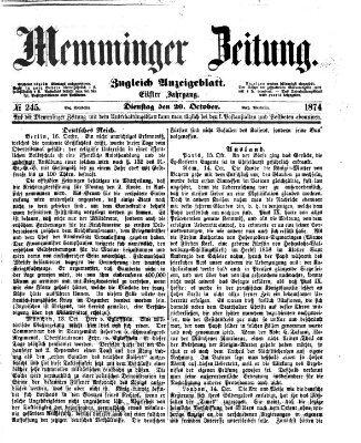 Memminger Zeitung Dienstag 20. Oktober 1874