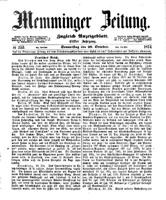 Memminger Zeitung Donnerstag 29. Oktober 1874