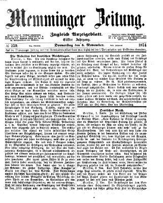 Memminger Zeitung Donnerstag 5. November 1874