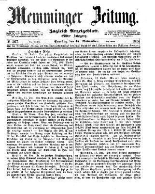 Memminger Zeitung Samstag 14. November 1874