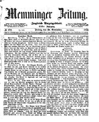 Memminger Zeitung Freitag 20. November 1874