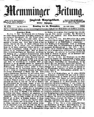 Memminger Zeitung Samstag 21. November 1874