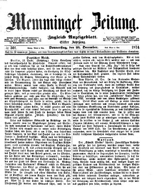 Memminger Zeitung Donnerstag 24. Dezember 1874