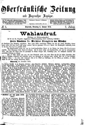 Oberfränkische Zeitung und Bayreuther Anzeiger (Bayreuther Anzeiger) Dienstag 6. Januar 1874