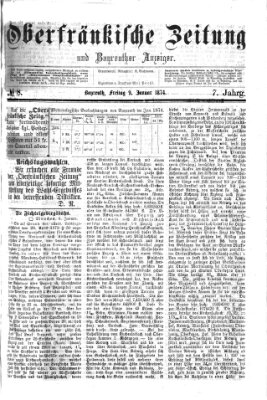 Oberfränkische Zeitung und Bayreuther Anzeiger (Bayreuther Anzeiger) Freitag 9. Januar 1874