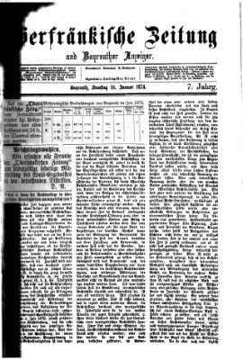 Oberfränkische Zeitung und Bayreuther Anzeiger (Bayreuther Anzeiger) Samstag 10. Januar 1874