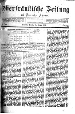 Oberfränkische Zeitung und Bayreuther Anzeiger (Bayreuther Anzeiger) Sonntag 11. Januar 1874