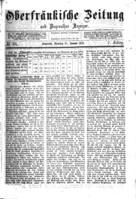 Oberfränkische Zeitung und Bayreuther Anzeiger (Bayreuther Anzeiger) Sonntag 18. Januar 1874