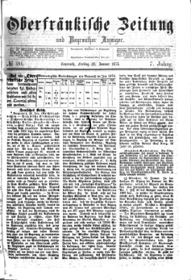 Oberfränkische Zeitung und Bayreuther Anzeiger (Bayreuther Anzeiger) Freitag 23. Januar 1874