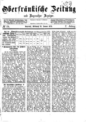 Oberfränkische Zeitung und Bayreuther Anzeiger (Bayreuther Anzeiger) Mittwoch 28. Januar 1874