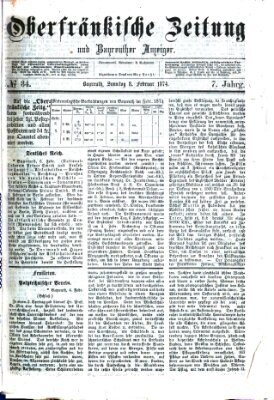 Oberfränkische Zeitung und Bayreuther Anzeiger (Bayreuther Anzeiger) Sonntag 8. Februar 1874