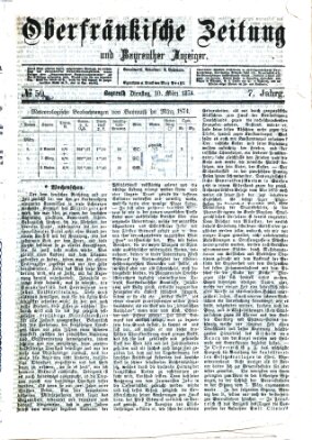 Oberfränkische Zeitung und Bayreuther Anzeiger (Bayreuther Anzeiger) Dienstag 10. März 1874