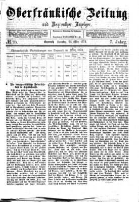 Oberfränkische Zeitung und Bayreuther Anzeiger (Bayreuther Anzeiger) Sonntag 22. März 1874