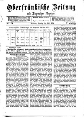 Oberfränkische Zeitung und Bayreuther Anzeiger (Bayreuther Anzeiger) Samstag 30. Mai 1874