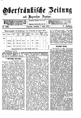 Oberfränkische Zeitung und Bayreuther Anzeiger (Bayreuther Anzeiger) Sonntag 7. Juni 1874