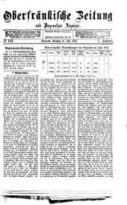 Oberfränkische Zeitung und Bayreuther Anzeiger (Bayreuther Anzeiger) Dienstag 21. Juli 1874