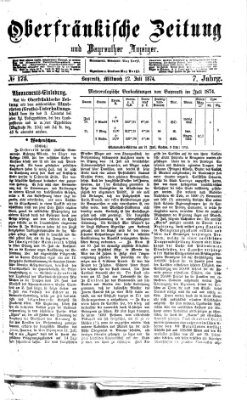 Oberfränkische Zeitung und Bayreuther Anzeiger (Bayreuther Anzeiger) Mittwoch 22. Juli 1874