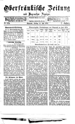 Oberfränkische Zeitung und Bayreuther Anzeiger (Bayreuther Anzeiger) Freitag 24. Juli 1874