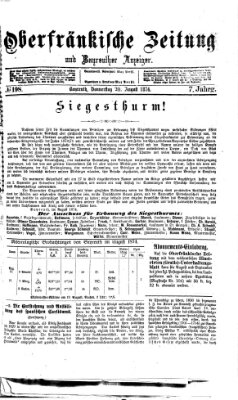 Oberfränkische Zeitung und Bayreuther Anzeiger (Bayreuther Anzeiger) Donnerstag 20. August 1874