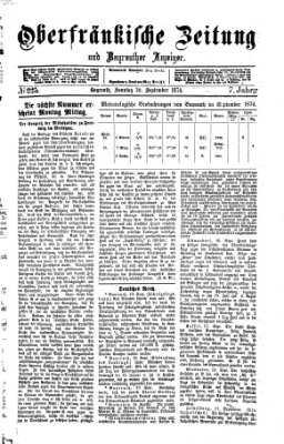 Oberfränkische Zeitung und Bayreuther Anzeiger (Bayreuther Anzeiger) Sonntag 20. September 1874
