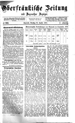 Oberfränkische Zeitung und Bayreuther Anzeiger (Bayreuther Anzeiger) Dienstag 29. September 1874