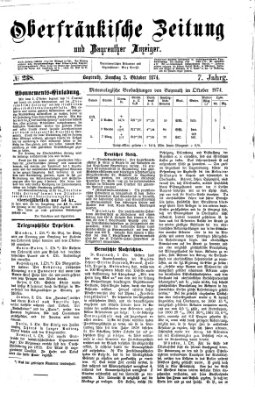 Oberfränkische Zeitung und Bayreuther Anzeiger (Bayreuther Anzeiger) Samstag 3. Oktober 1874