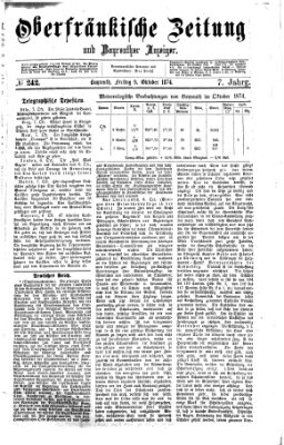 Oberfränkische Zeitung und Bayreuther Anzeiger (Bayreuther Anzeiger) Freitag 9. Oktober 1874