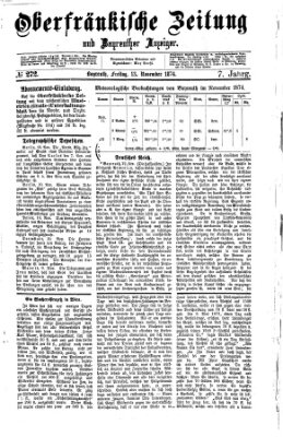 Oberfränkische Zeitung und Bayreuther Anzeiger (Bayreuther Anzeiger) Freitag 13. November 1874